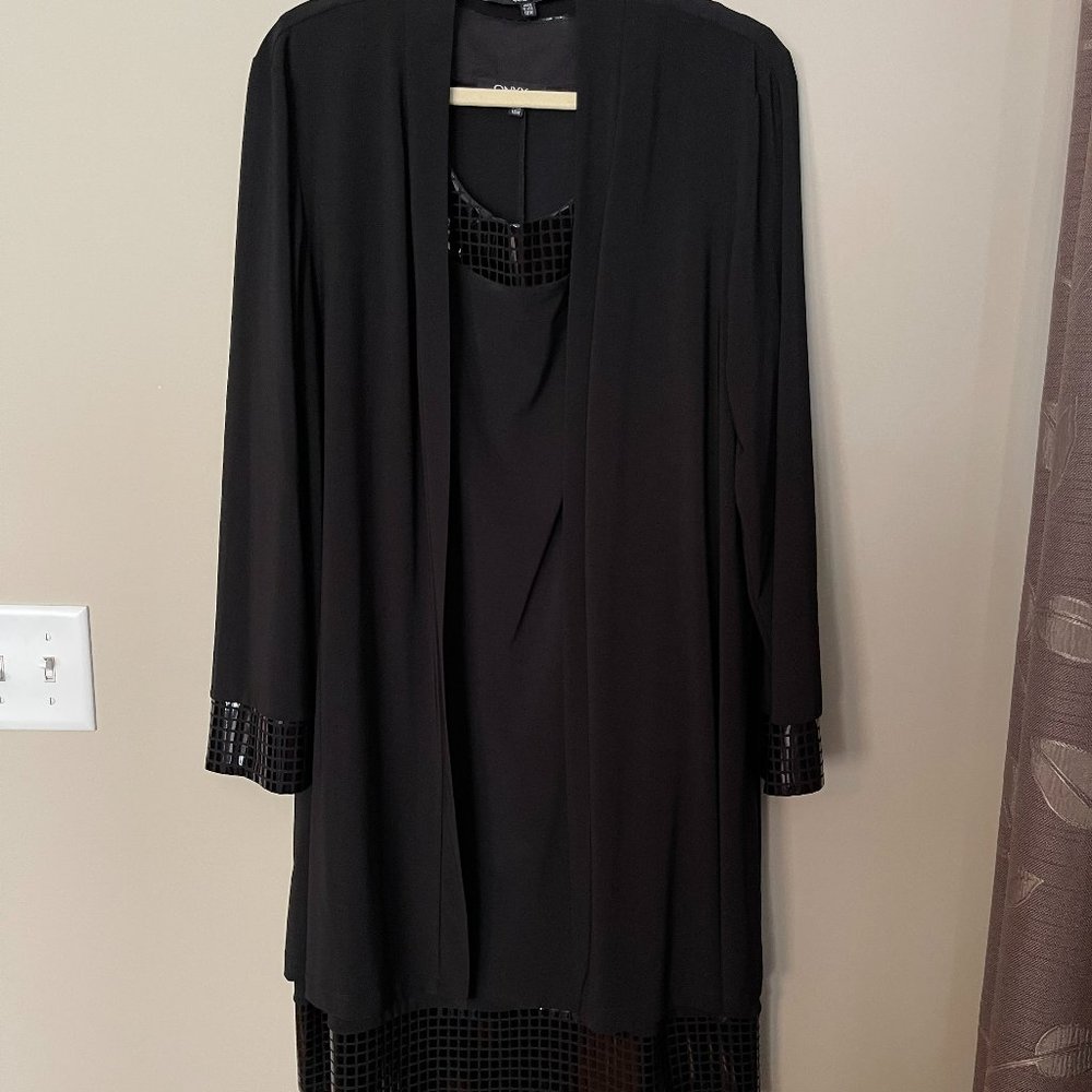 Onyx Nite by Wendy Chaitin - Black Cocktail Dress with Jacket - 18W
